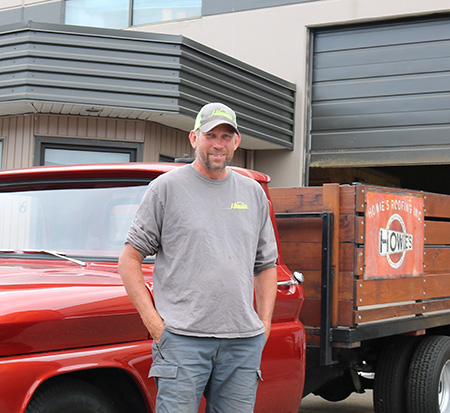 Howie Thiessen with vintage truck